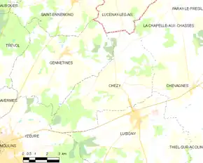 Poziția localității Chézy