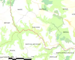 Poziția localității Chouvigny