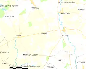 Poziția localității Cindré