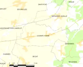 Poziția localității Cognat-Lyonne