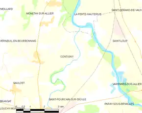 Poziția localității Contigny