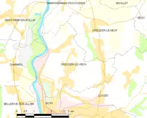 Poziția localității Creuzier-le-Vieux