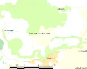 Poziția localității Deneuille-lès-Chantelle