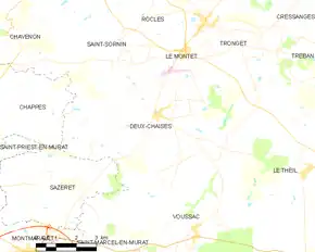 Poziția localității Deux-Chaises