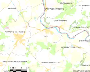 Poziția localității Diou