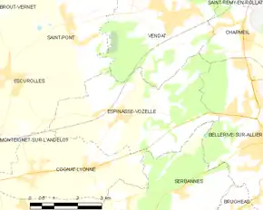 Poziția localității Espinasse-Vozelle