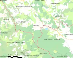 Poziția localității Lavoine