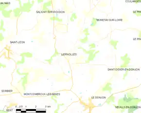 Poziția localității Liernolles