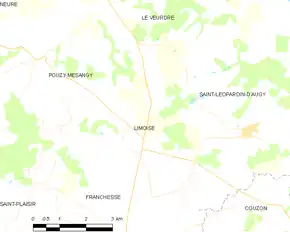 Poziția localității Limoise
