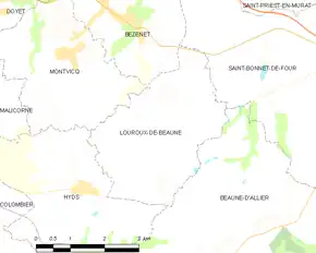 Poziția localității Louroux-de-Beaune