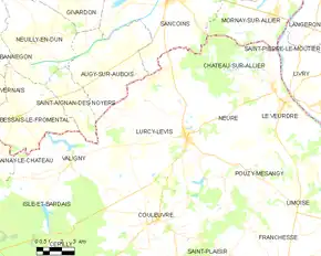 Poziția localității Lurcy-Lévis