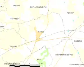 Poziția localității Magnet