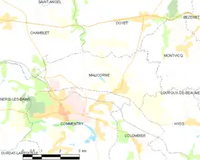 Poziția localității Malicorne