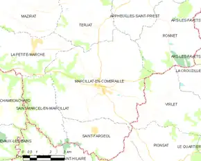 Poziția localității Marcillat-en-Combraille