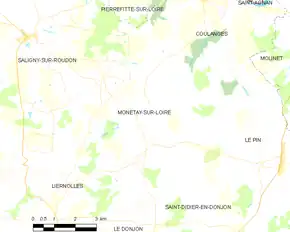Poziția localității Monétay-sur-Loire
