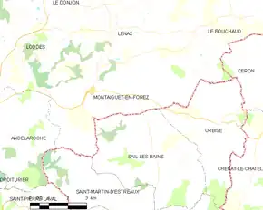 Poziția localității Montaiguët-en-Forez