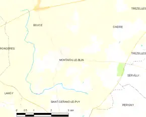 Poziția localității Montaigu-le-Blin