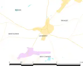 Poziția localității Le Montet
