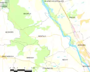 Poziția localității Montilly