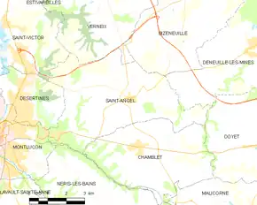 Poziția localității Saint-Angel