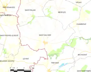 Poziția localității Saint-Sauvier