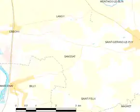 Poziția localității Sanssat