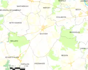 Poziția localității Souvigny