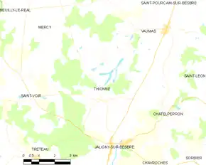 Poziția localității Thionne