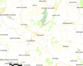 Poziția localității Tronget