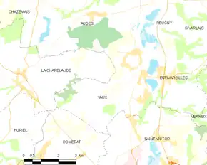 Poziția localității Vaux