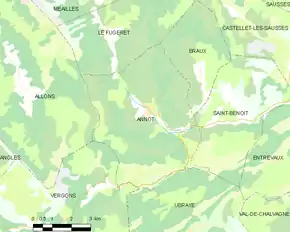 Poziția localității Annot