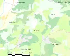 Poziția localității Archail