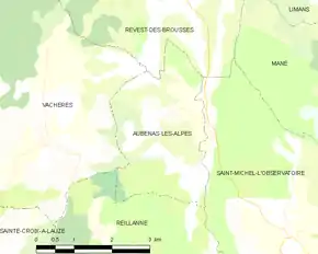 Poziția localității Aubenas-les-Alpes