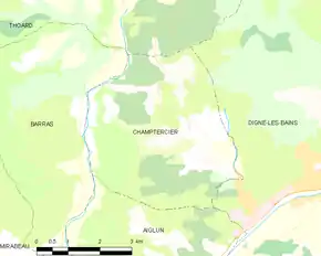Poziția localității Champtercier