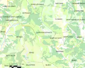 Poziția localității Chaudon-Norante