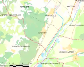 Poziția localității Corbières