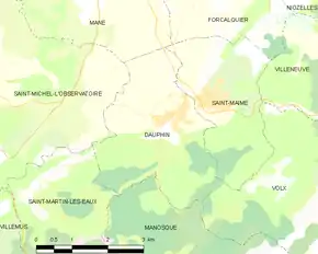 Poziția localității Dauphin