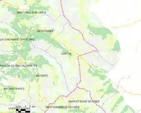 Poziția localității Larche