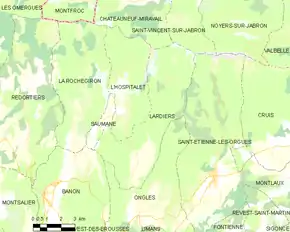 Poziția localității Lardiers