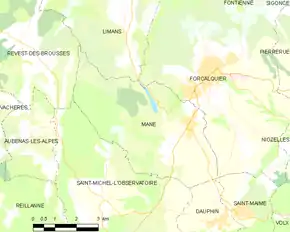 Poziția localității Mane