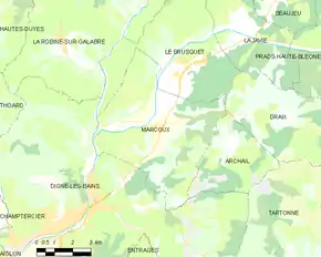 Poziția localității Marcoux