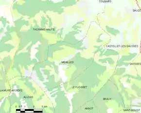 Poziția localității Méailles