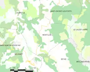 Poziția localității Montclar