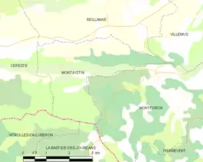 Poziția localității Montjustin