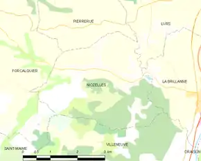 Poziția localității Niozelles