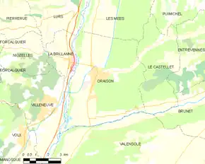Poziția localității Oraison
