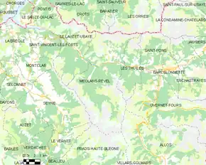 Poziția localității Méolans-Revel