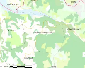 Poziția localității Saint-Vincent-les-Forts