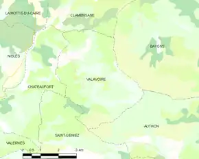 Poziția localității Valavoire