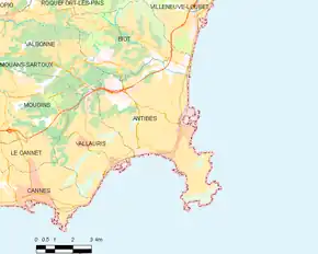 Poziția localității Antibes